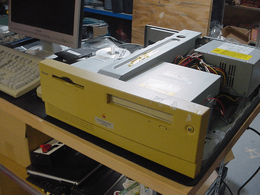 The front size of a PC without the top panel but with the front panel.