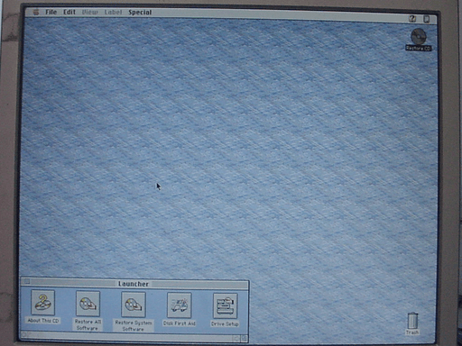 The desktop of the apple recovery disk.