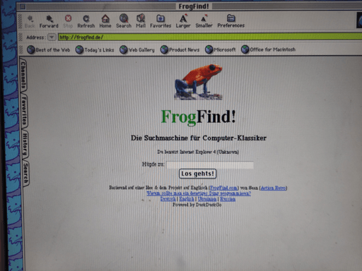 The website frogfind.de