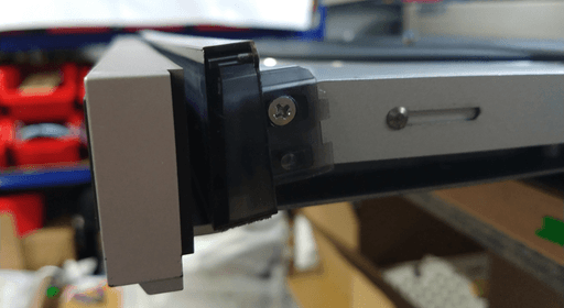 A photo of the right-hand side of the front flap inside the record player fully intact.